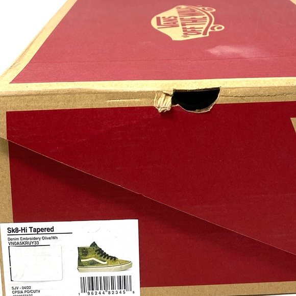 VANS Sk8-Hi Tapered Shoes High Top Denim Olive Men’s Size Sneakers VN0A5KRUY33 - Picture 9 of 9